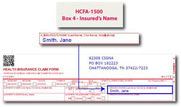 HCFA-1500 Box 4 - Insured's Name