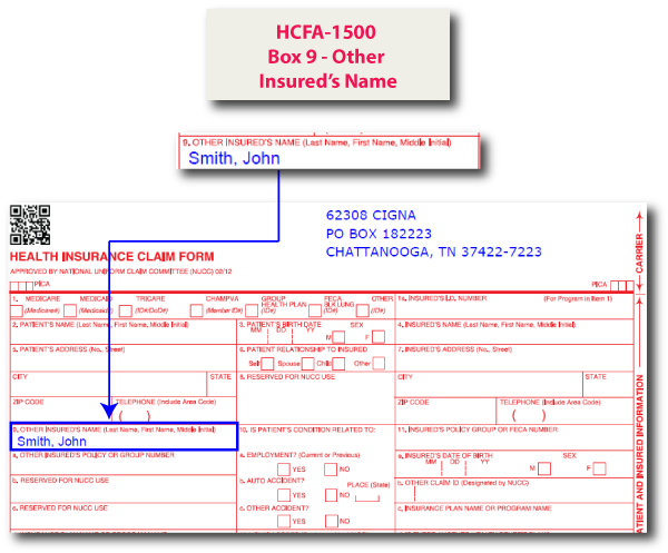 HCFA-1500 Box 9 - Other Insured's Name